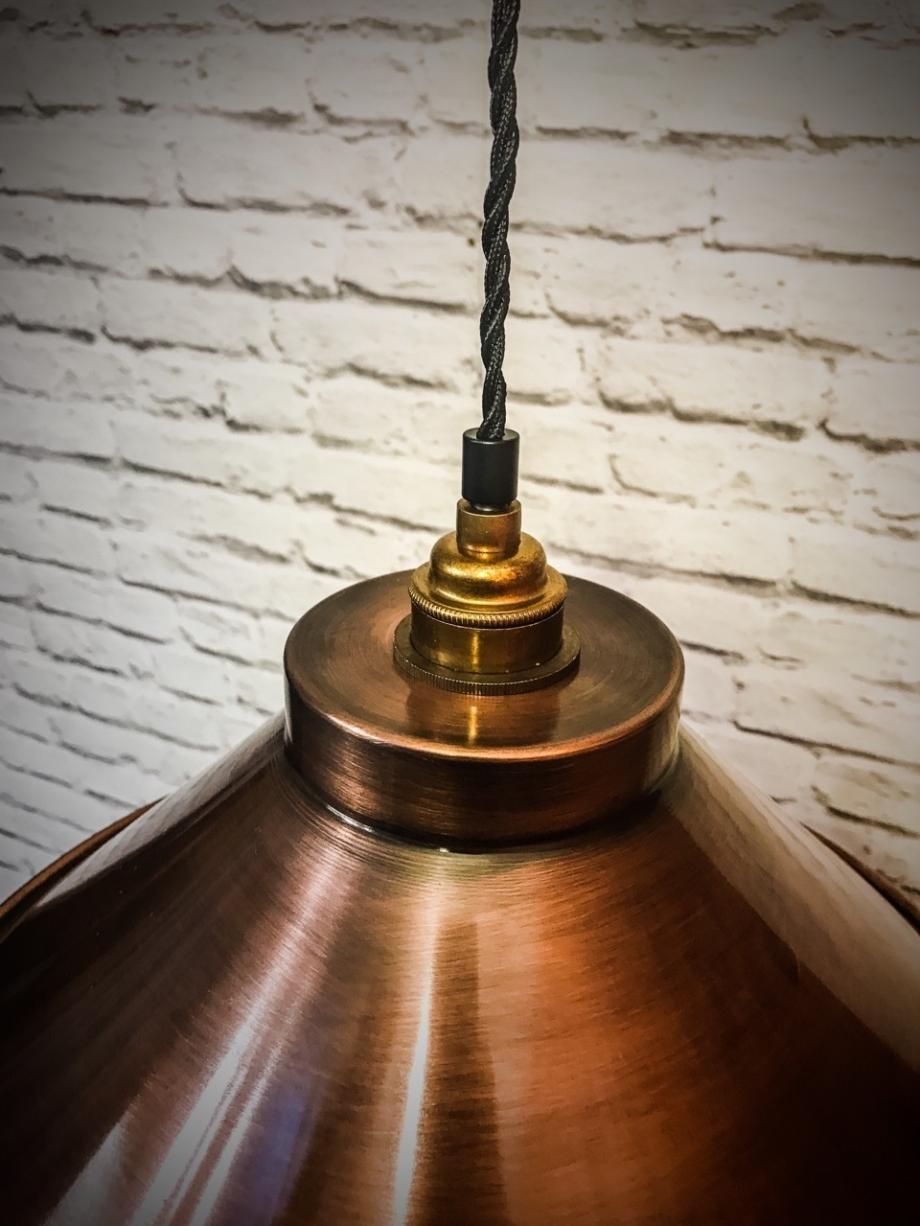 Aged copper statement pendant light 380mm shade